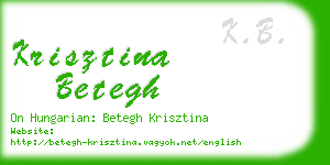 krisztina betegh business card